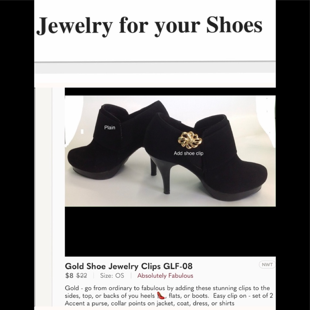 Gold Shoe Jewelry Clips GLF-08